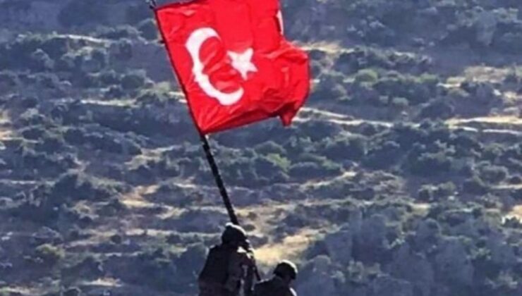 Mehmetçik bayrağı dikti